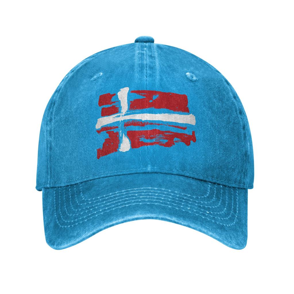 Gorra De Béisbol Con Diseño De La Bandera De Dinamarca Estilo Pincel Protección Solar Logotipo Personalizado Gorra Trucker L