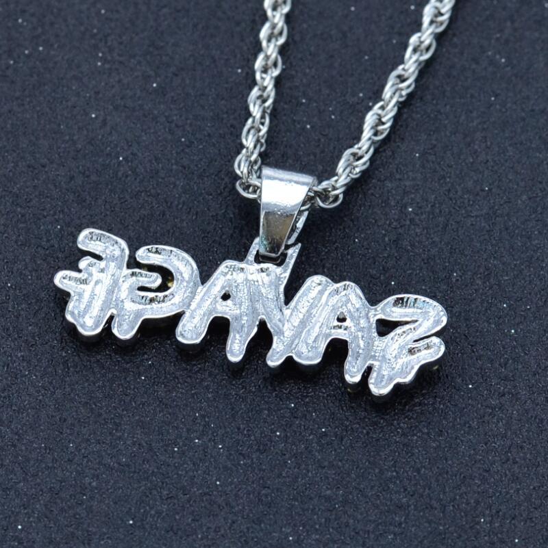 SAVADF Hip Hop Full Diamond Letter Pendant Necklace for Men K1133