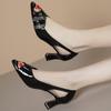 BCEBYL Spring and Autumn Casual Fashion Pointed Toe Elegant Sexy Comfortable One-leg Rhinestone Banquet Wedding Stiletto Heel