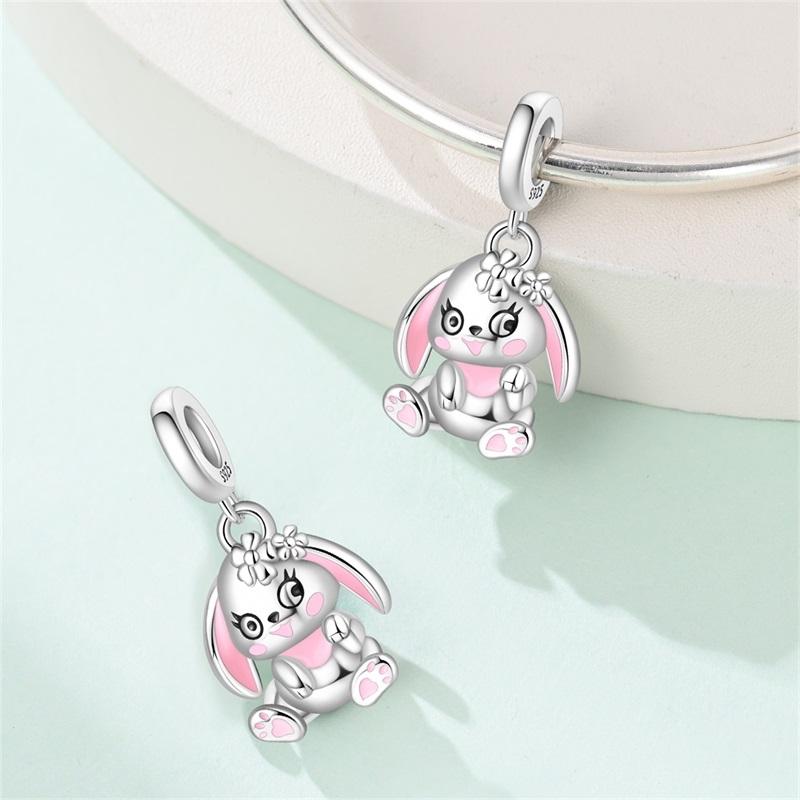 Genuine Beautiful Charm Copper Garden Rabbit Pendants Bead Fits Bracelets Women Jewellery Crafting DoItYourself Gifts