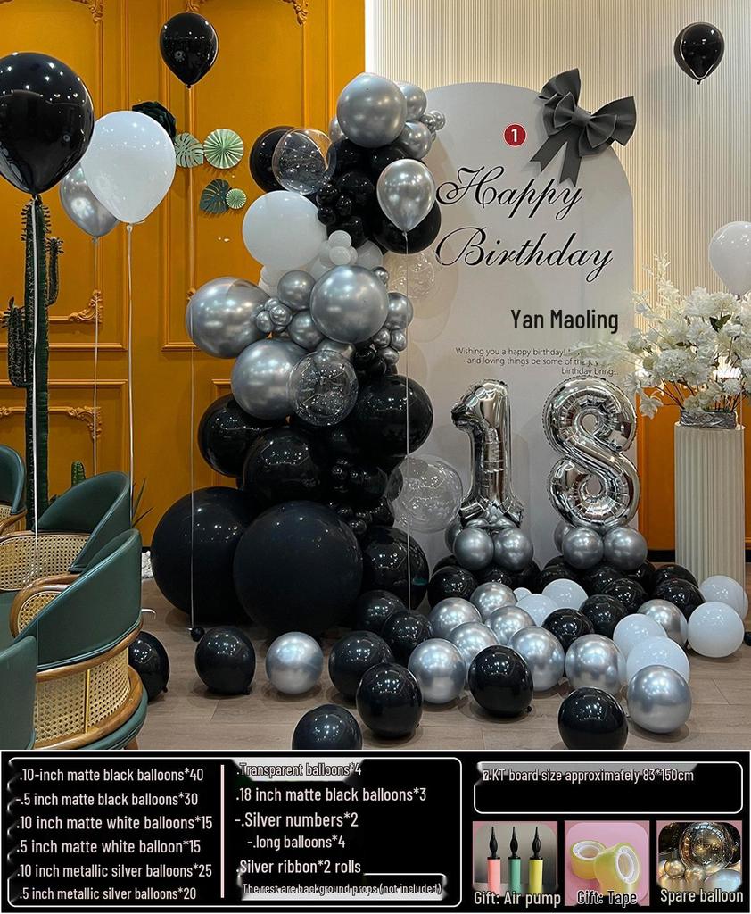 18th Birthday Party Decoration Set: Balloon Background Wall for Boys or Girls