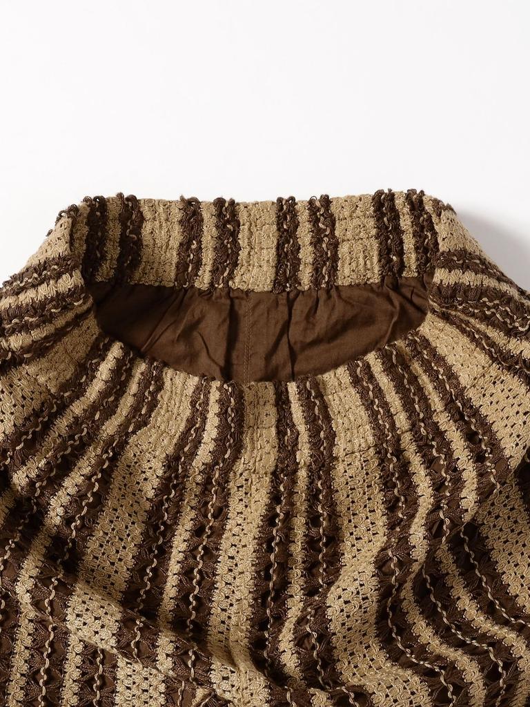 B:MING LIFE STORE by BEAMS Women's Indian Striped Lace Pants (Sizes S-M) Beige