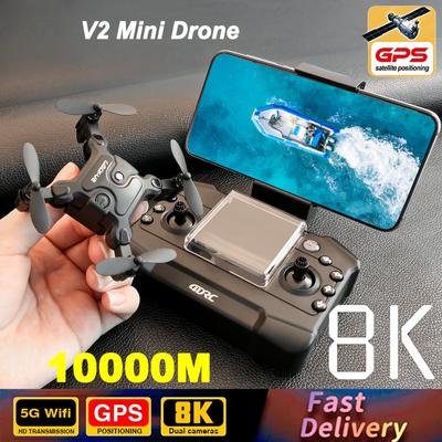 New V2 Mini Drone 4K HD Camera FPV RC Drones Profesional RTF Quadopter Foldable Obstacle Avoidance Drone WiFi Toy Gift