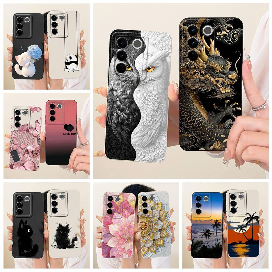 For Vivo V27 Pro Case V2230 Cool Owl Dragon Painted Cover Shockproof Soft TPU Phone Case For Vivo V27e V 27 e VivoV27 Pro Fundas