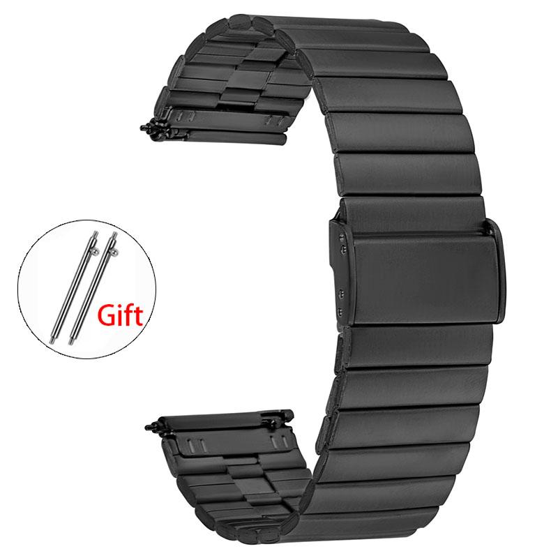 20mm 22mm Stainless Steel Watchband Quick Release Metal Watch Strap Black Silver Rose Gold Replacement Bracelet for Men Woman