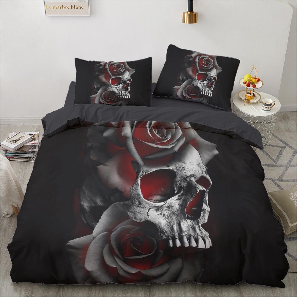 

3D Skull Bedding Set Boys and Men Down Duvet Covers Pillowcases 2/3pcs Teenagers Kid Gifts Luxury Home Textiles Baby 100x135cm