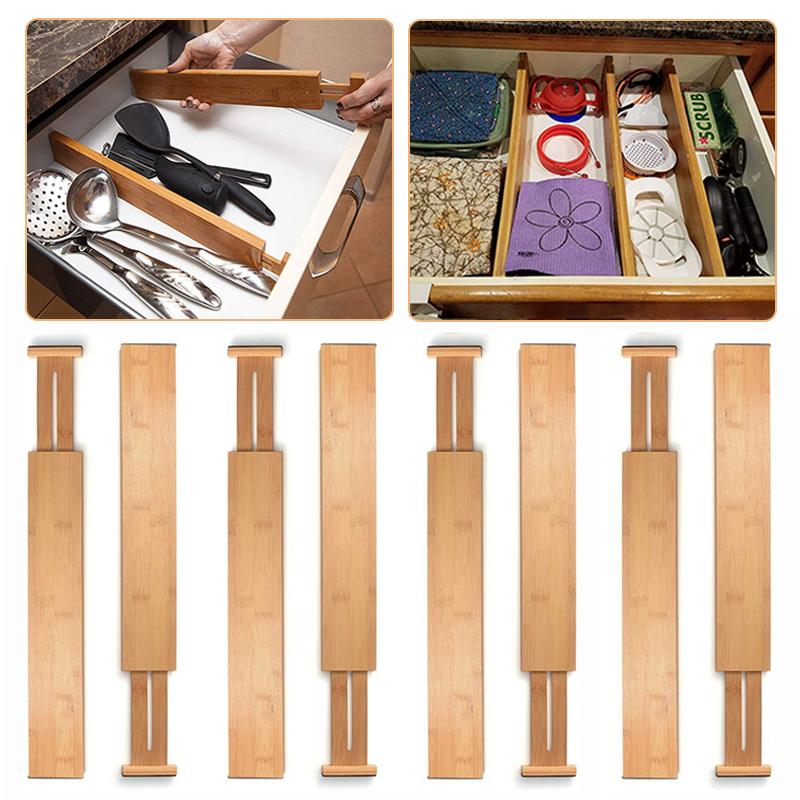 

1 шт., перегородки для ящиков комода, бамбуковые перегородки для ящиков, регулируемые и расширяемые перегородки для ящиков