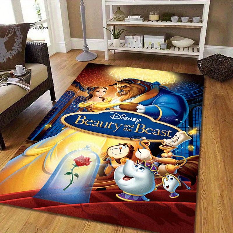 1pc Beauty and the Beast Carpet Area Rug, Bedroom, and Playroom Durable, Stain-Resistant, and Easy To Clean, Living Room