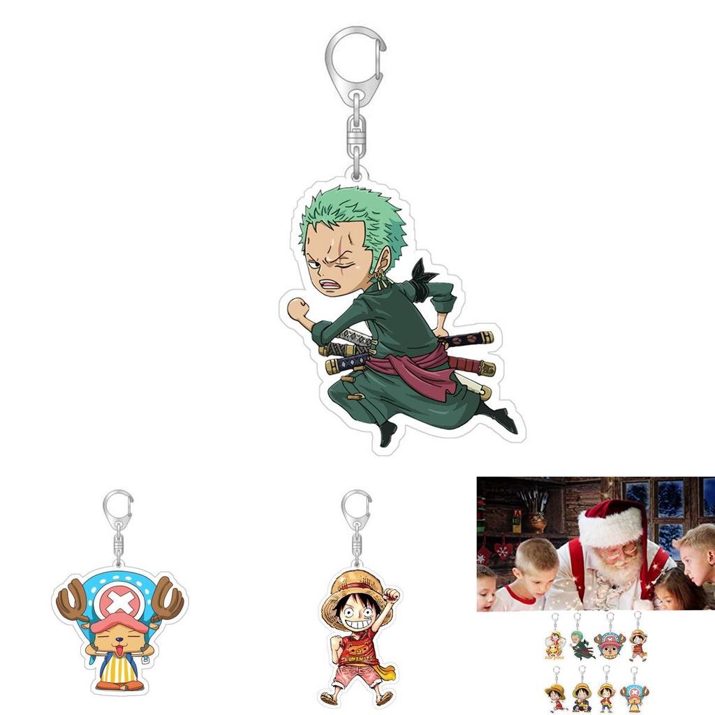 Hohe Qualität One Piece Film Red Ruffy Zorro Schlüsselanhänger Taschenanhänger Doppelseitig Acryl Spielzeug Figur Geschenk