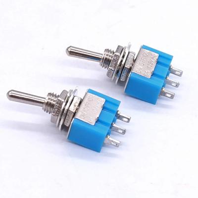 10Pcs SPDT Mini Toggle Switch10pcs 3 Pin 3 Position ON/Off/ON Miniature Toggle Switch AC 125V/6A Toggle Switch MTS-103