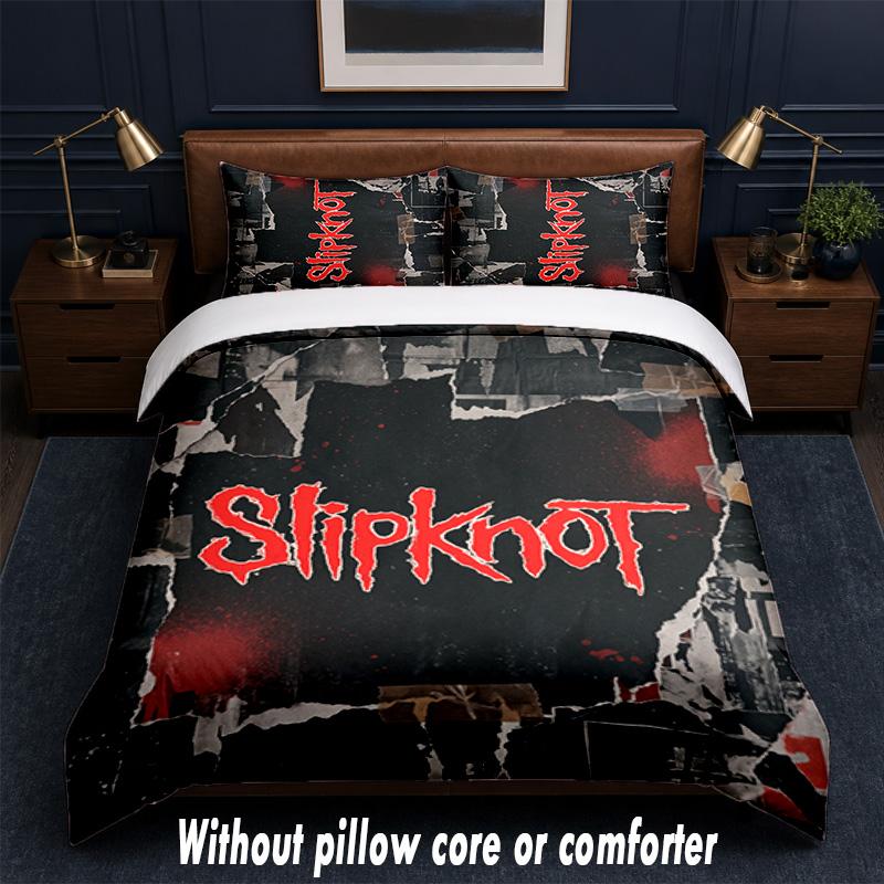 Slipknot Design Bed Bedding Set 1 Duvet Cover + 2 Pillowcases Soft Breathable Household Bed Linens