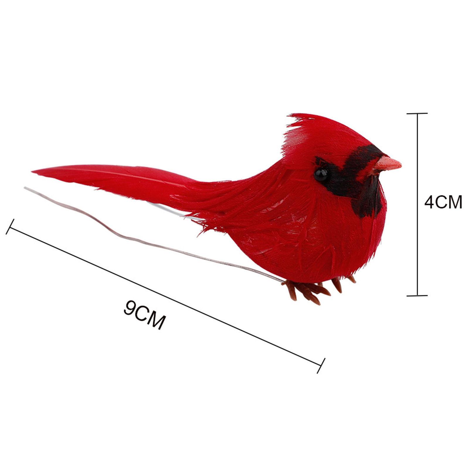 

10Pcs Red Birds With Clip On Christmas Tree Decoration Artificial Red Birds With Feathers For Wreath Ornaments Room Decoration One Size