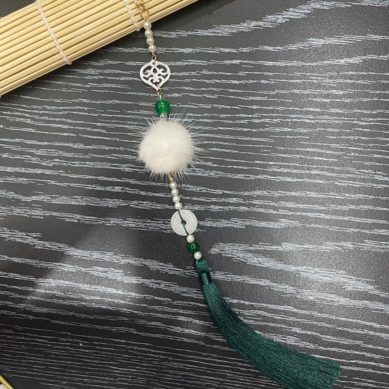 Vintage Chinese Hanfu Pendant Traditional Tassels Waist Pendant Imitation Jade Fashionable Jewelry for Celebrations