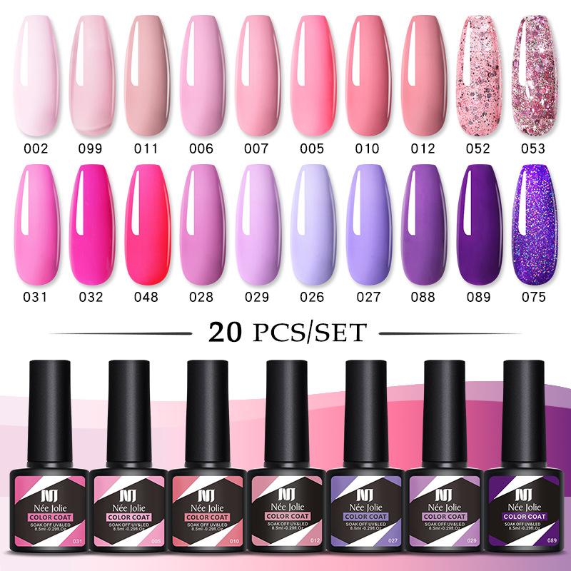 20-Color Nail Polish Glue Set Popular Color Phototherapy Glue Nail Shop Nail Glue