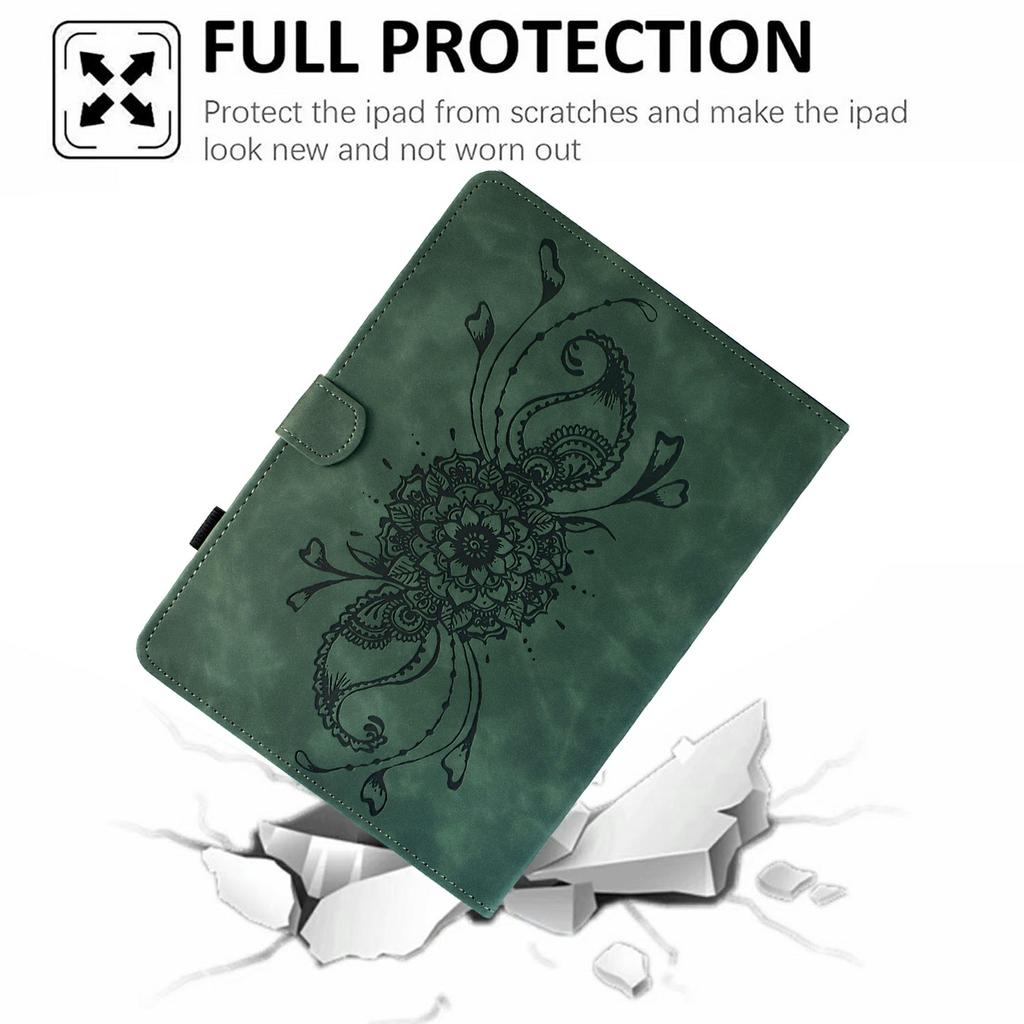 For iPad (2025)/10.9 (2022) Case Mandala Imprinted Leather Tablet Cover with Card Slots