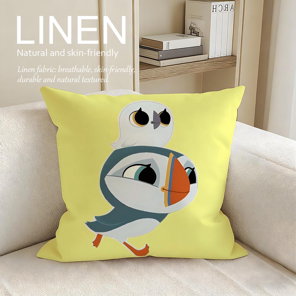 Animation Puffin Rock Cushion Cover Pillowcase Set Pcs X X Breathable Washable Sofa Cushion Cover