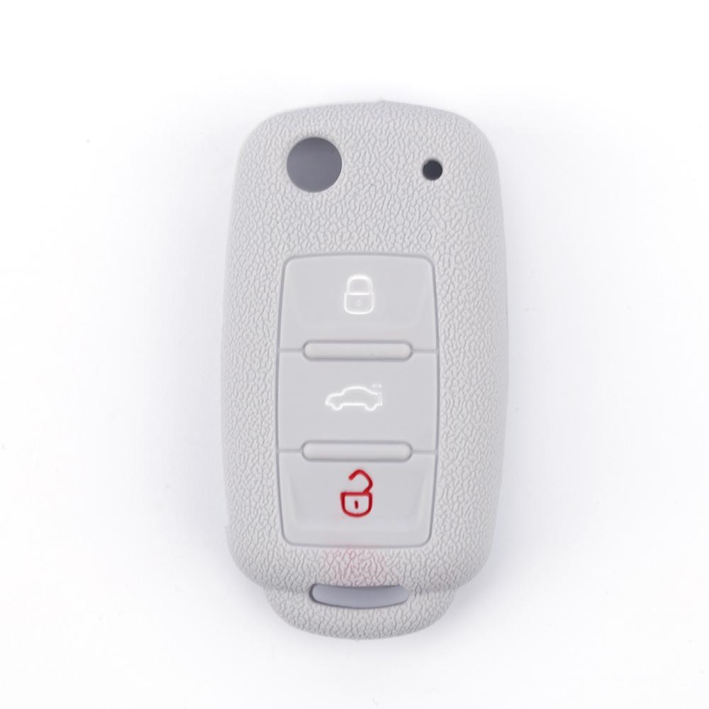 Silicone Rubber key fob skin cover case for VW POLO Golf 4 MK5 6 Jetta Bora Beetle Tiguan Passat B5 B6 3 button Remote key