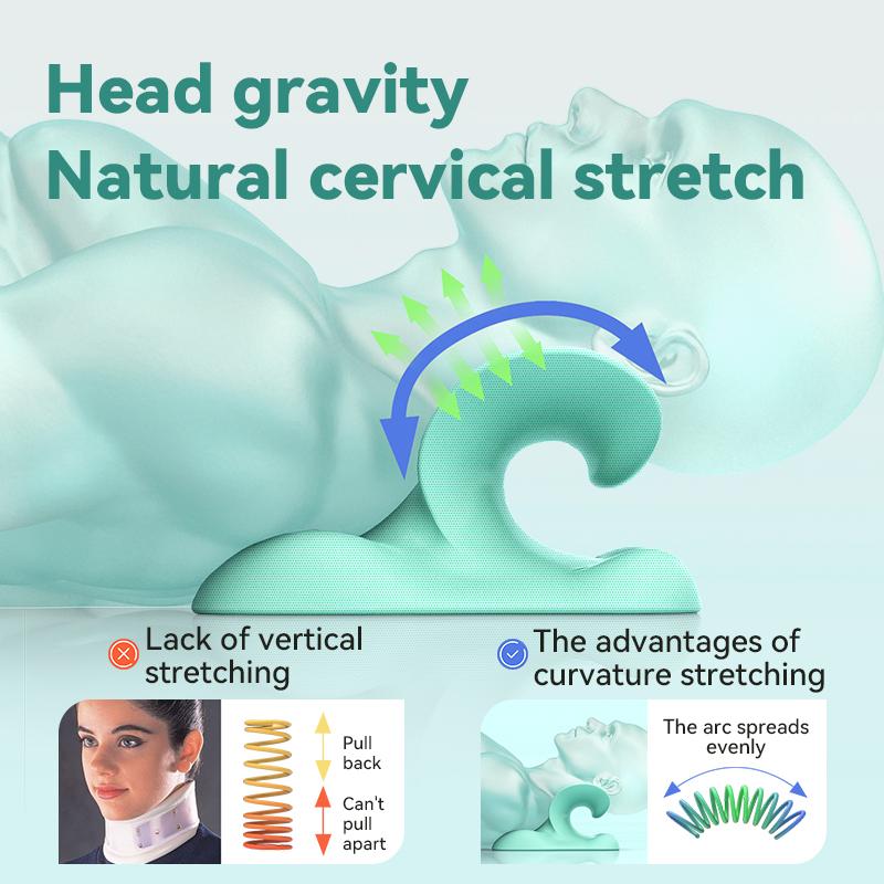 Neck Stretcher Relaxer Shoulder Cervical Chiropractic Traction Device Relaxation for Pain Spine Correction Massage Pillow