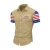 Flag Button Up Shirt Men Mens Patriotic Button Down Shirts 250 Anniversary USA Button Shirt Men'S Independence Day Button-Down Shirt