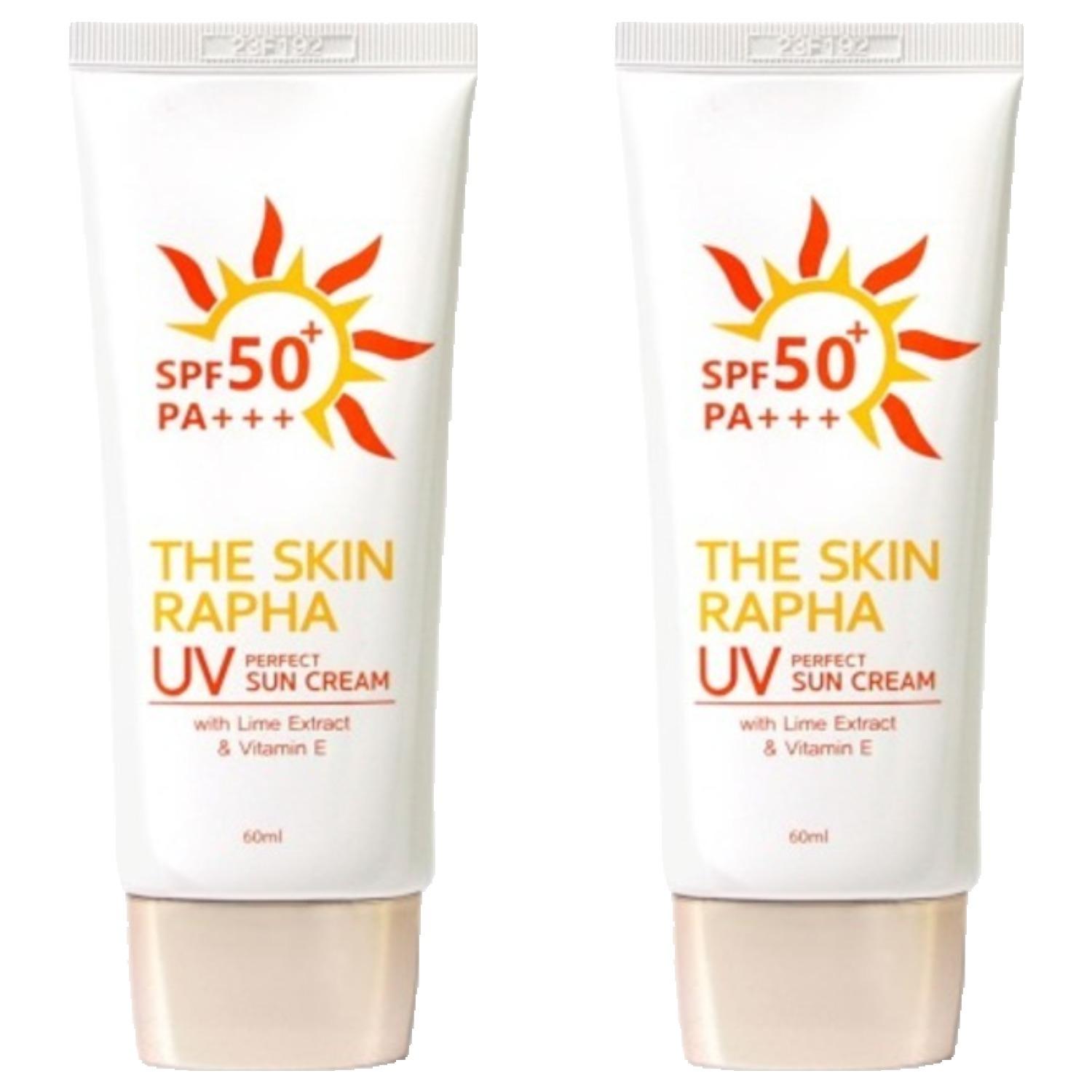 

THE SKIN Rapha UV Perfect Sun Cream (Set of 2) - SPF50+ PA+++ High Protection & Hydrating Sunscreen, 60ml x 2