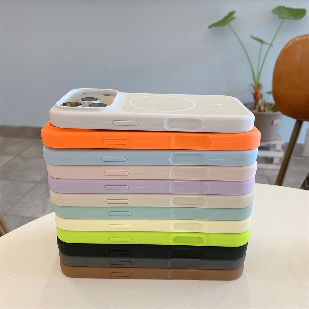 For Magsafe Magnetic Wireless Charging Solid Color Liquid Silicone Phone Case For iPhone 17 Pro Max 17 17 Pro Bumper Back Cover