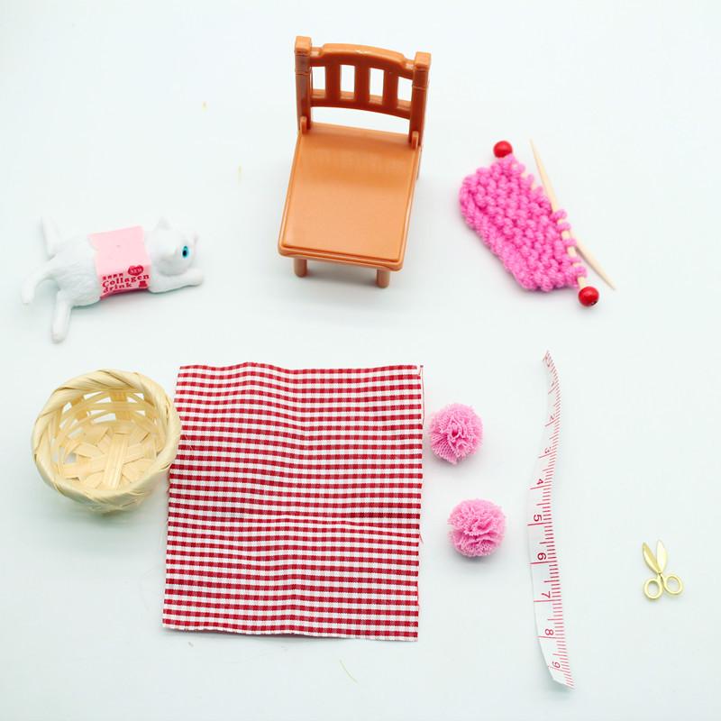 1Set Dollhouse Thick Thread Knitted Sweater Cat Mischievous Scene Model Simulation Item Ornament Miniature Toys DIY Accessories