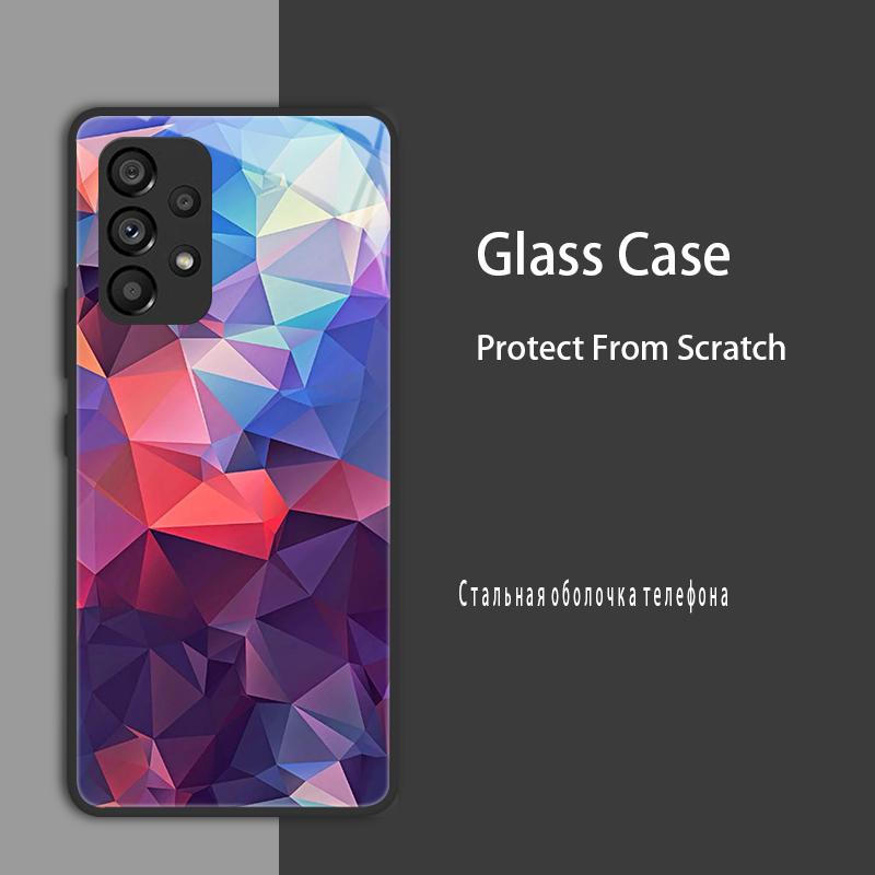 For Samsung Galaxy A52 A52S A53 Case Cover Tempered Glass Case Hard Coque Bumper For Samsung A33 A73 A13 A72 4G 5G Protect Case
