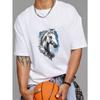 White T Shirt with Horse Head Print for Casual Wear