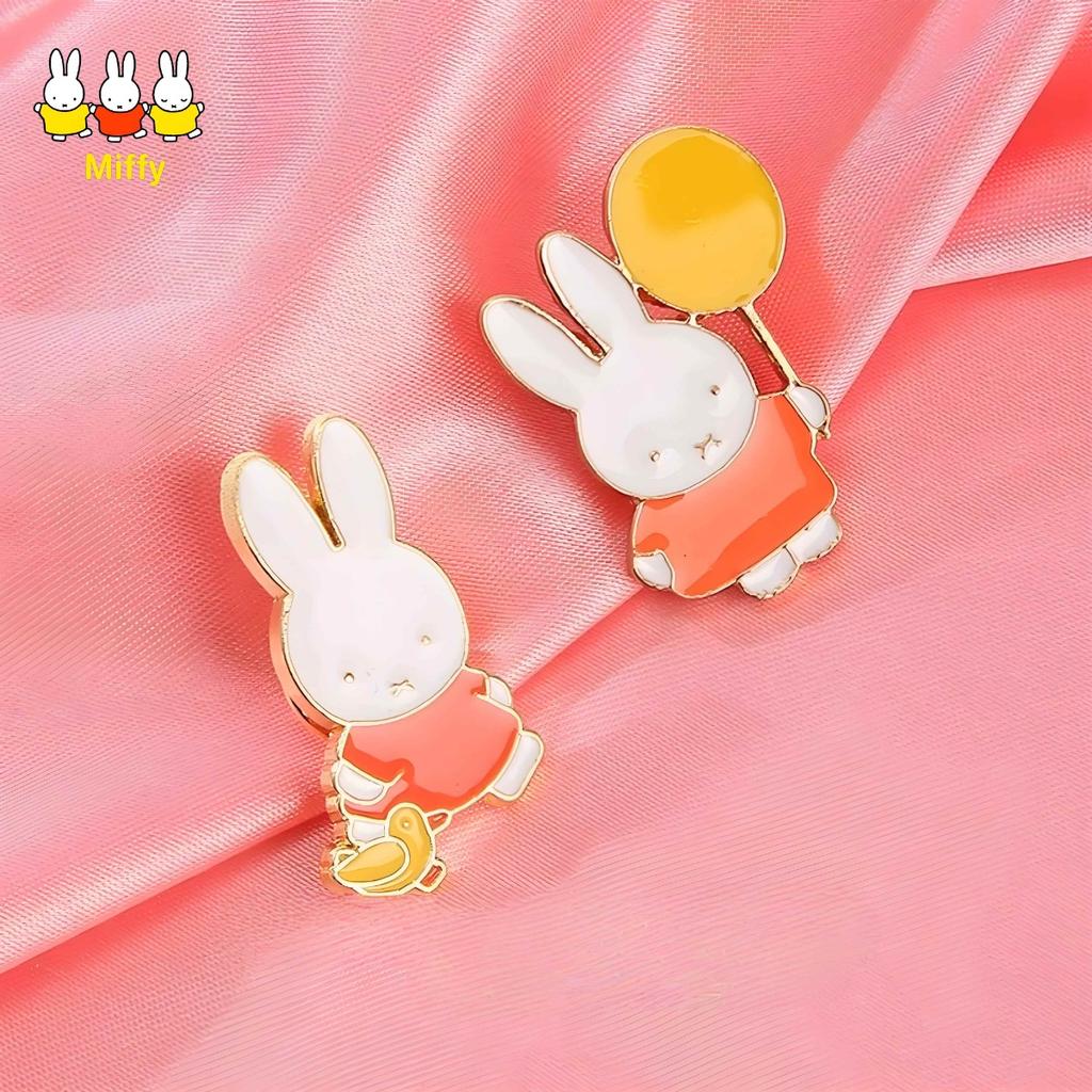 Kawaii Miffy Rabbit Cartoon Instagram Cute Balloon Rabbit Metal Colored Coat Backpack Creative Accessory Gift