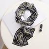 Compass Long Silk Scarf Silk Plain Crepe Satin Double-Layer Scarf Thin And Narrow Versatile Streamer Headband Women