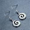 New Korean Style White and Blue Spiral Versatile Ear Hook Design Personalized and Fashionable