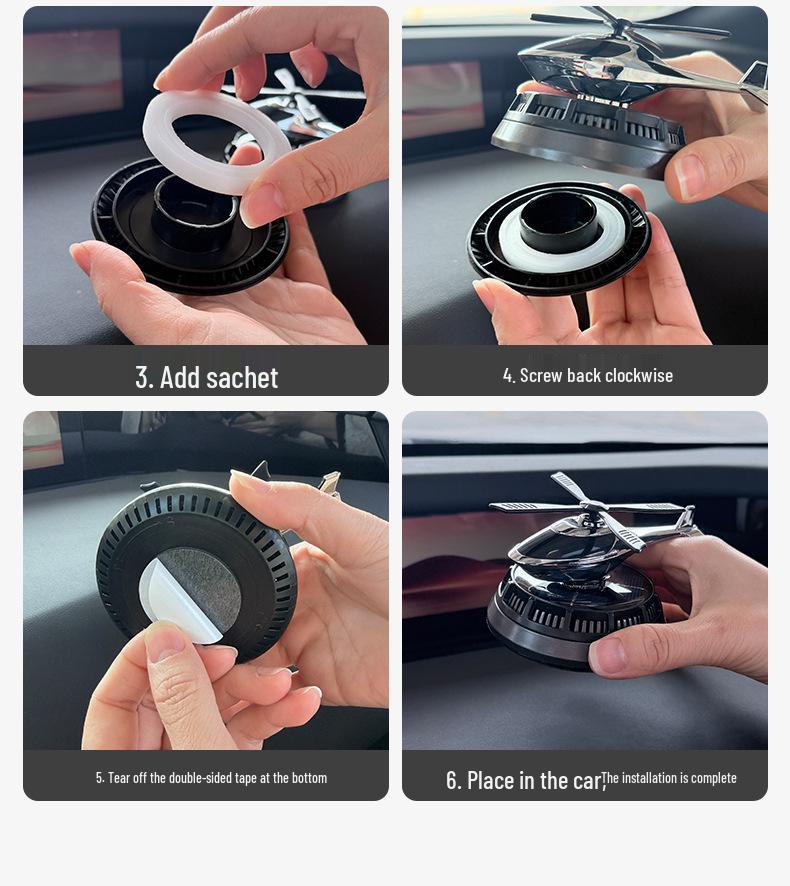 Solar-Powered Rotating Helicopter Aroma Diffuser - Long-Lasting Fragrance Ornament