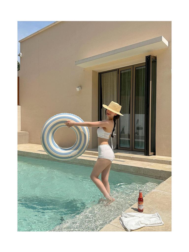 New Women's Japanese & Korean Swimsuit: Chic Split Skirt Style, Gathered Top, Conservative Yet Sexy Beachwear