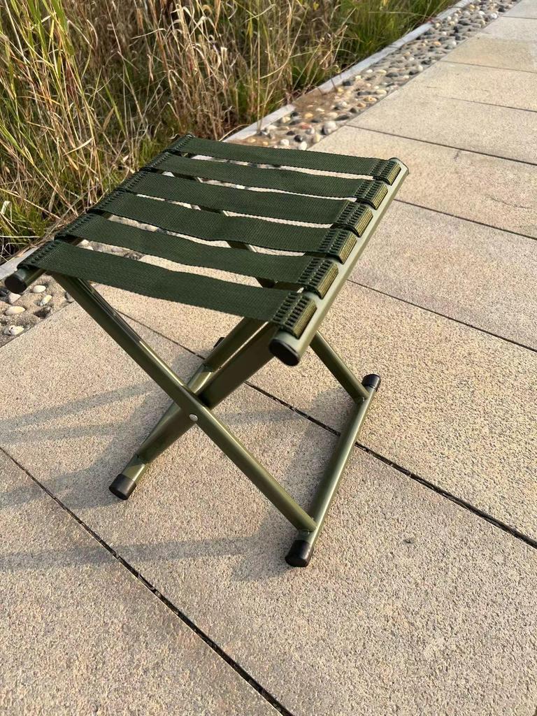 Large Portable Folding Thickened Metal Stool for Outdoor, Fishing, or Picnic Use.