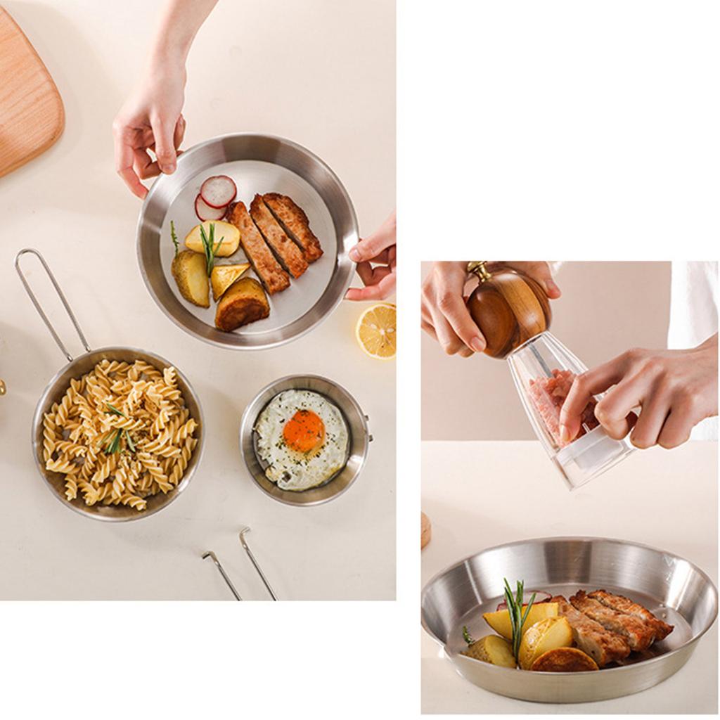 304 składane patelnie ze stali nierdzewnej przenośne patelnie nieprzywierające ze zdejmowanym uchwytem praktyczne naczynia kuchenne