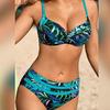 1 Set Costume da Bagno Tipo Spezzato Push Up Vita Alta Imbottito Sul Petto No