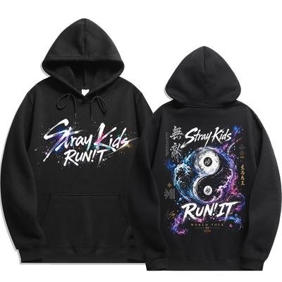 Sweat à capuche côtelé Run It Tour Stray Kids Ensemble de produits officiels de concert SKZ