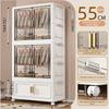 Foldable plastic storage box simple wardrobe for home bedroom closet toy storage cabinet no installation required