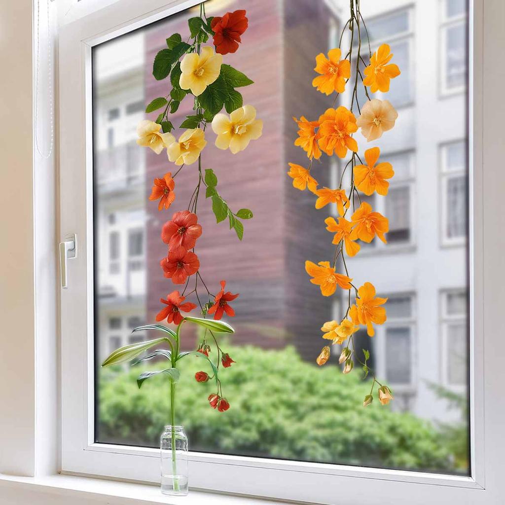 Fully Transparent Uv Multi-color Flower Fully Transparent Double-sided Visible Glass Home Decoration Stickers