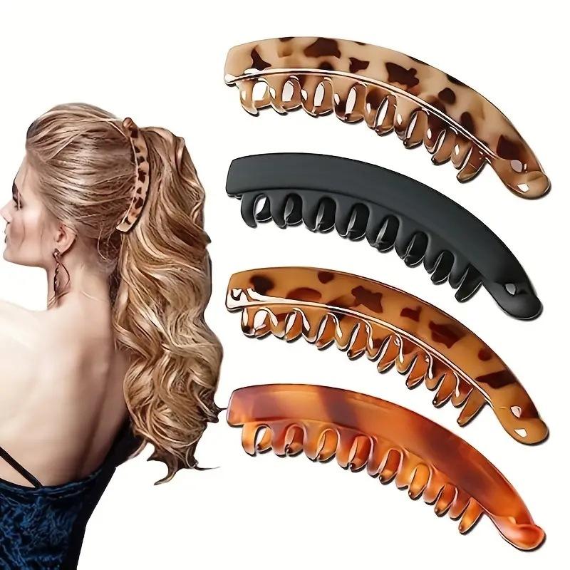 13cm Large Banana Clip Simple Vertical Hairpin Temperament Hairpin Ponytail Clip Back of the Head Grabbing Clip