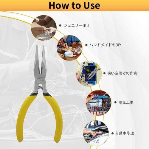 BOOSDEN Needle Nose Pliers, Fine Pointed Pliers, Accessory Pliers, Lightweight and Compact, Craft Tools for Precision Work and Jewelry Making, 10-Piec