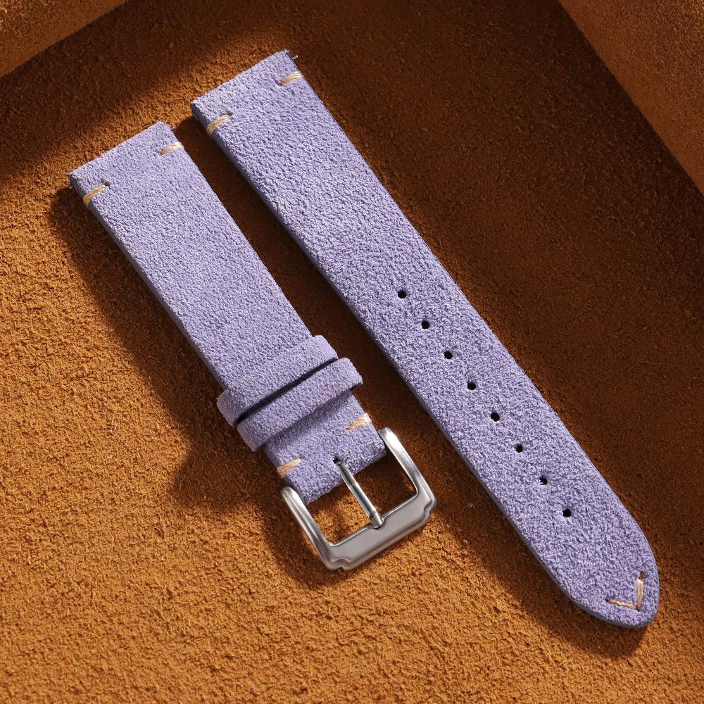 14mm 16mm 18mm 20mm 22mm Quick Release Bracelet Soft Suede Strap Calfskin Bracelet for Women Men Brown Wristband Smartwatch Band