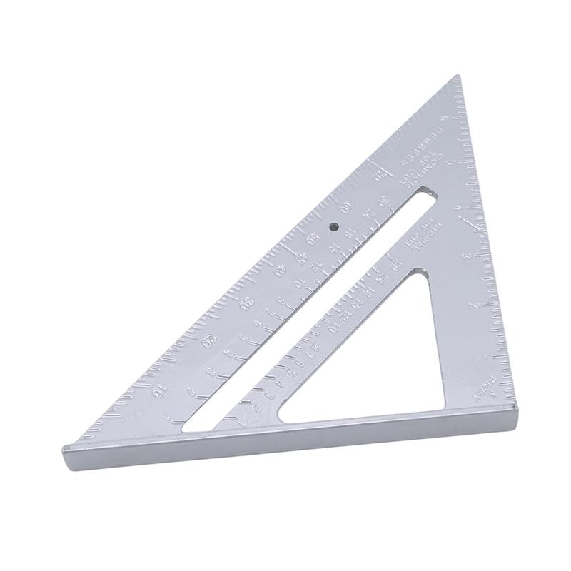 Triangle Ruler Aluminium Alloy Carpenter Set Square Angle Woodworking Tools 7Inch Measurement Tool Try Square Triangular Metric