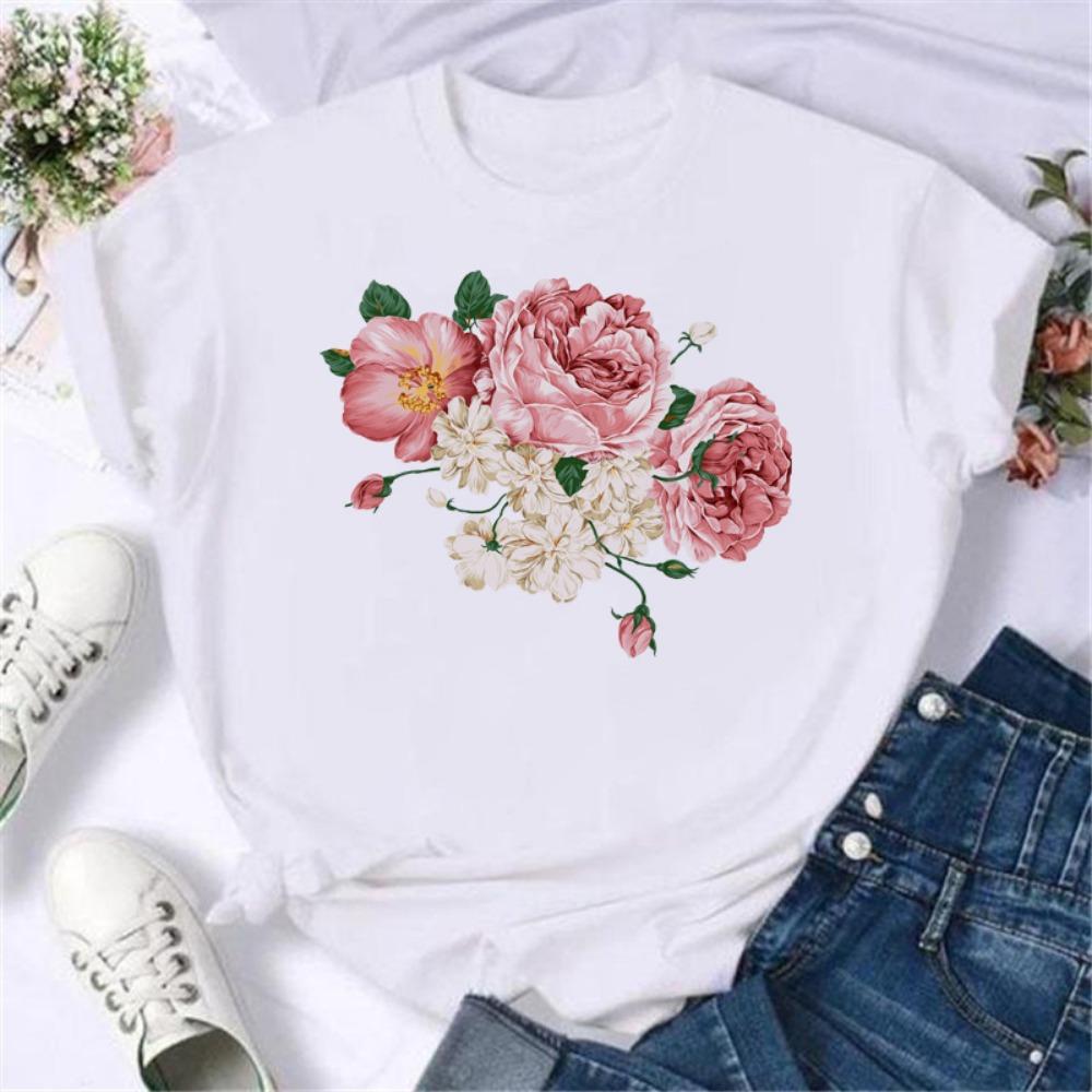 Maycaur Mode Musiknote Bedrucktes Damen T-Shirt Harajuku Kurzarm Lustiges T-Shirt Niedliches Cartoon Oberteil Tees Damenkleidung