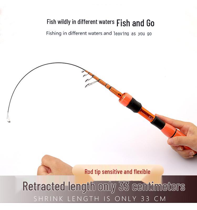 Tragbare Ultrakurze Teleskopische Mini-Spinnrute für Fliegenfischen