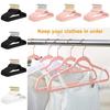 Velvet Flock Hangers Non Slip 360 Degree Hook Coats Hanging Plastic Adjustable