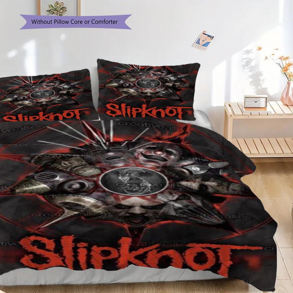 Slipknot Band Logo Comforter Set Bedding 1 Duvet Cover 2 Pillowcase Without Core Duvet Cover And Pillowcase Soft And Comfortable