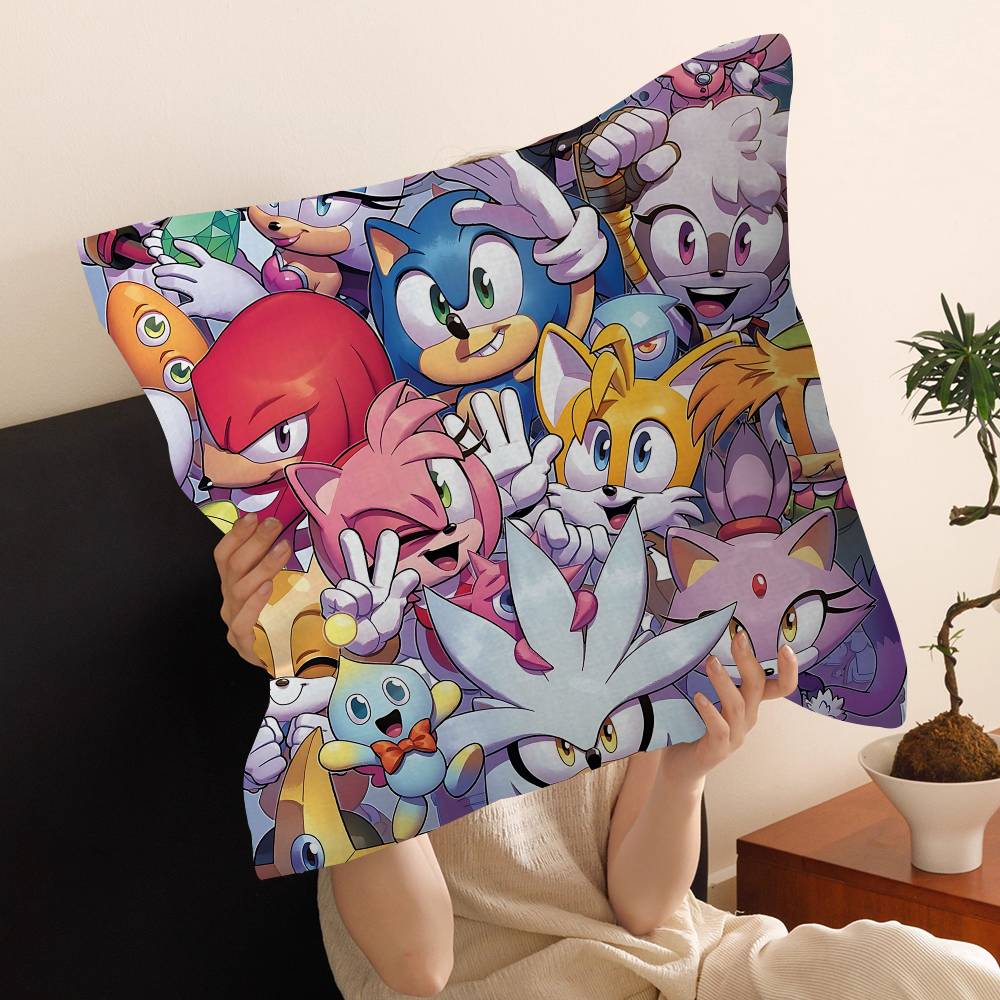 Classic Anime S-Sonic Cushion Cover Polyester Sofa Cushions Decorative Throw Pillows Home Decoration Pillowcover