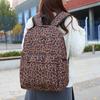 Three-Piece Backpack Set Large Capacity Women's Leopard Print Backpack Student Schoolbag