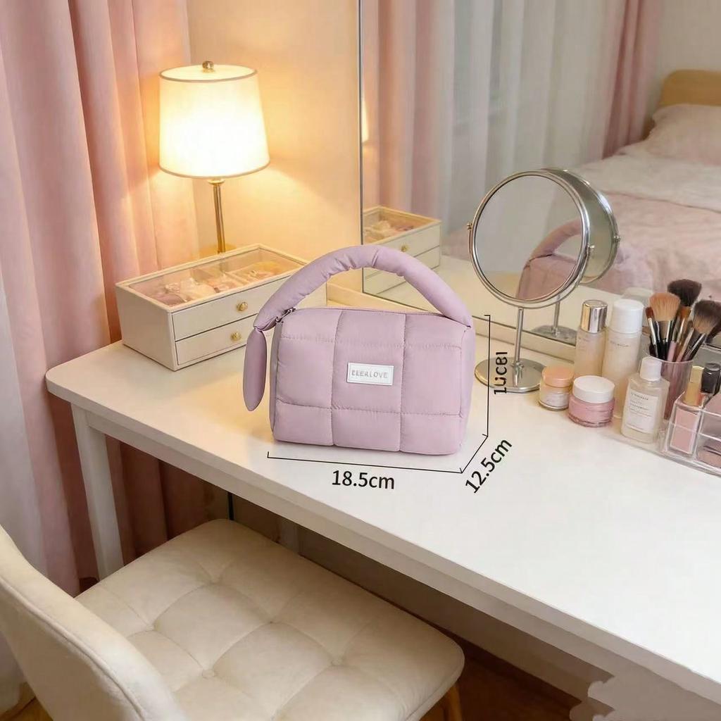 New Cosmetic Bag Portable Portable Large Capacity High Value Candy Color Storage Toilet Bag